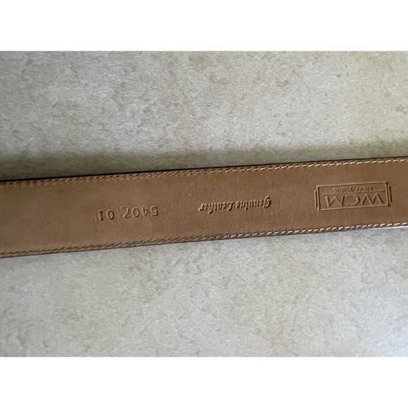 WCM New York Womens Suede Leather Size Medium Tortoise Shell Style Buckle Belt - Picture 8 of 10